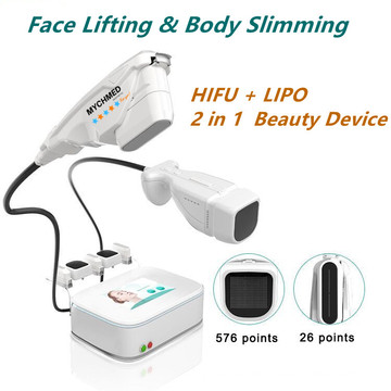 Portable Ultrasonic 2 In 1 Hifu Face Lifting And Lipo Sonix Loss Weight Device Body Slimming Machine With Light